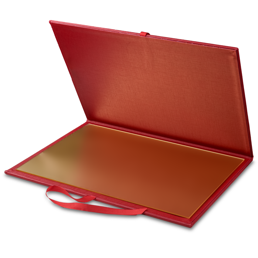 Envelope para Placa de Homenagem Couro - Vermelho